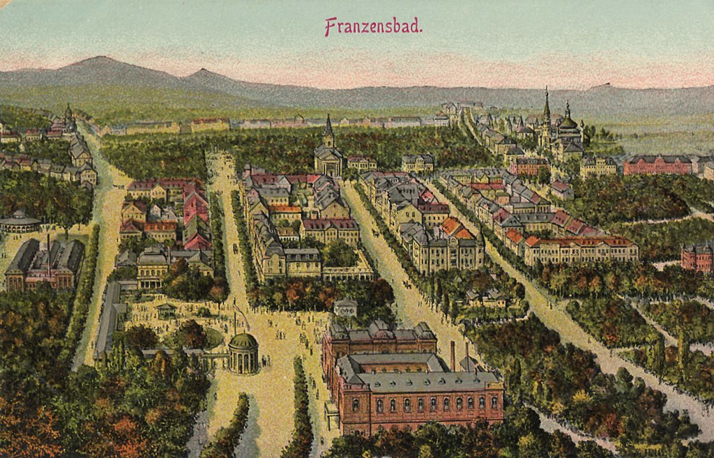Stadtansicht Franzensbad um 1900 - Kurorte